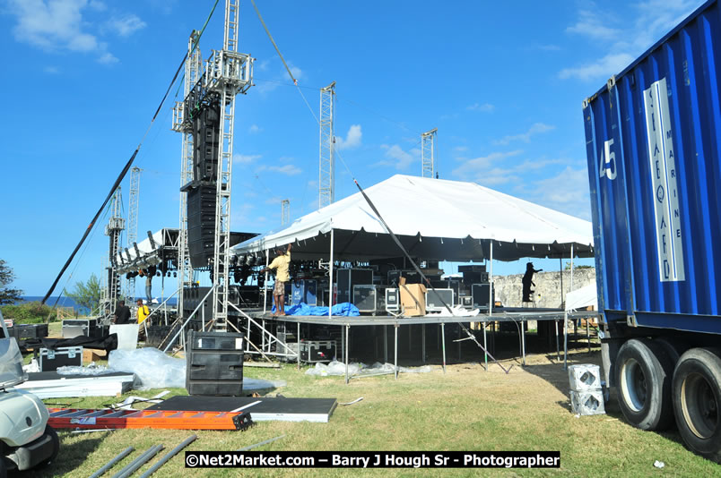 Preparations at the Venue - Jamaica Jazz and Blues Festival 2009, Thursday, January 15, 2009 - Venue at the Aqueduct on Rose Hall Resort &amp; Country Club, Montego Bay, Jamaica - Thursday, January 22 - Saturday, January 24, 2009 - Photographs by Net2Market.com - Barry J. Hough Sr, Photographer/Photojournalist - Negril Travel Guide, Negril Jamaica WI - http://www.negriltravelguide.com - info@negriltravelguide.com...!