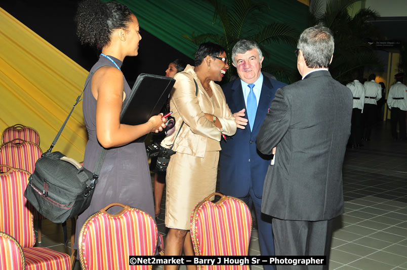 The Unveiling Of The Commemorative Plaque By The Honourable Prime Minister, Orette Bruce Golding, MP, And Their Majesties, King Juan Carlos I And Queen Sofia Of Spain - On Wednesday, February 18, 2009, Marking The Completion Of The Expansion Of Sangster International Airport, Venue at Sangster International Airport, Montego Bay, St James, Jamaica - Wednesday, February 18, 2009 - Photographs by Net2Market.com - Barry J. Hough Sr, Photographer/Photojournalist - Negril Travel Guide, Negril Jamaica WI - http://www.negriltravelguide.com - info@negriltravelguide.com...!