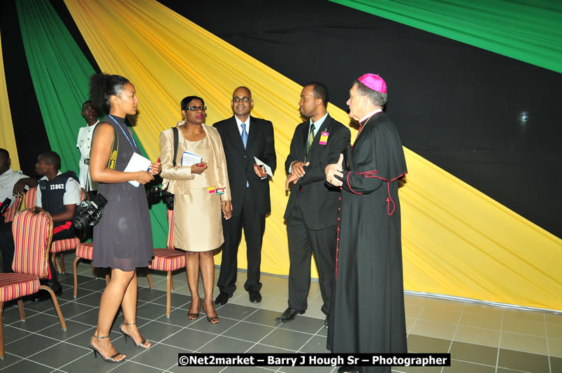 The Unveiling Of The Commemorative Plaque By The Honourable Prime Minister, Orette Bruce Golding, MP, And Their Majesties, King Juan Carlos I And Queen Sofia Of Spain - On Wednesday, February 18, 2009, Marking The Completion Of The Expansion Of Sangster International Airport, Venue at Sangster International Airport, Montego Bay, St James, Jamaica - Wednesday, February 18, 2009 - Photographs by Net2Market.com - Barry J. Hough Sr, Photographer/Photojournalist - Negril Travel Guide, Negril Jamaica WI - http://www.negriltravelguide.com - info@negriltravelguide.com...!