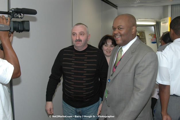 Minister of Tourism, Hon. Edmund Bartlett - Director of Tourism, Basil Smith, and Mayor of Montego Bay, Councillor Charles Sinclair Launch of Winter Tourism Season at Sangster International Airport, Saturday, December 15, 2007 - Sangster International Airport - MBJ Airports Limited, Montego Bay, Jamaica W.I. - Photographs by Net2Market.com - Barry J. Hough Sr, Photographer - Negril Travel Guide, Negril Jamaica WI - http://www.negriltravelguide.com - info@negriltravelguide.com...!