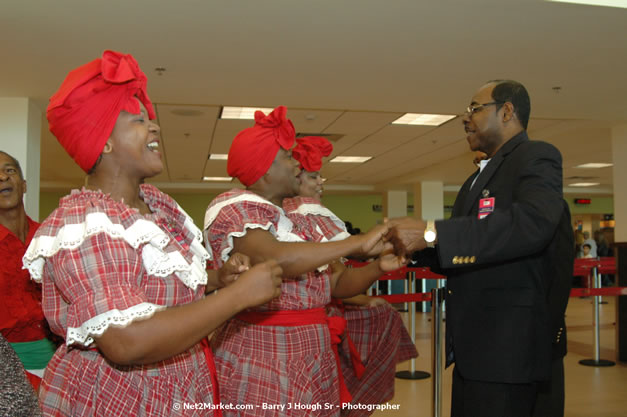 Minister of Tourism, Hon. Edmund Bartlett - Director of Tourism, Basil Smith, and Mayor of Montego Bay, Councillor Charles Sinclair Launch of Winter Tourism Season at Sangster International Airport, Saturday, December 15, 2007 - Sangster International Airport - MBJ Airports Limited, Montego Bay, Jamaica W.I. - Photographs by Net2Market.com - Barry J. Hough Sr, Photographer - Negril Travel Guide, Negril Jamaica WI - http://www.negriltravelguide.com - info@negriltravelguide.com...!