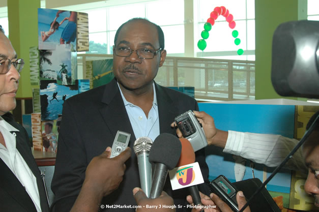 Minister of Tourism, Hon. Edmund Bartlett - Director of Tourism, Basil Smith, and Mayor of Montego Bay, Councillor Charles Sinclair Launch of Winter Tourism Season at Sangster International Airport, Saturday, December 15, 2007 - Sangster International Airport - MBJ Airports Limited, Montego Bay, Jamaica W.I. - Photographs by Net2Market.com - Barry J. Hough Sr, Photographer - Negril Travel Guide, Negril Jamaica WI - http://www.negriltravelguide.com - info@negriltravelguide.com...!