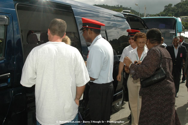 Minister of Tourism, Hon. Edmund Bartlett - Director of Tourism, Basil Smith, and Mayor of Montego Bay, Councillor Charles Sinclair Launch of Winter Tourism Season at Sangster International Airport, Saturday, December 15, 2007 - Sangster International Airport - MBJ Airports Limited, Montego Bay, Jamaica W.I. - Photographs by Net2Market.com - Barry J. Hough Sr, Photographer - Negril Travel Guide, Negril Jamaica WI - http://www.negriltravelguide.com - info@negriltravelguide.com...!