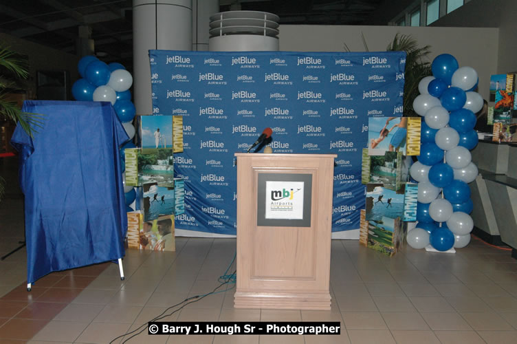 JetBue Airways' Inaugural Air Service between Sangster International Airport, Montego Bay and John F. Kennedy Airport, New York at MBJ Airports Sangster International Airport, Montego Bay, St. James, Jamaica - Thursday, May 21, 2009 - Photographs by Net2Market.com - Barry J. Hough Sr, Photographer/Photojournalist - Negril Travel Guide, Negril Jamaica WI - http://www.negriltravelguide.com - info@negriltravelguide.com...!