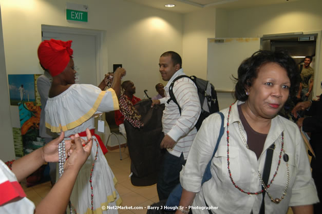 MBJ Airports Limited Welcomes WestJet Airlines - Inaugural Scheduled Service From Toronto Pearsons International Airport - Monday, December 10, 2007 - Sangster International Airport - MBJ Airports Limited, Montego Bay, Jamaica W.I. - Photographs by Net2Market.com - Barry J. Hough Sr, Photographer - Negril Travel Guide, Negril Jamaica WI - http://www.negriltravelguide.com - info@negriltravelguide.com...!