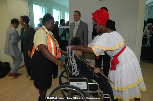 MBJ Airports Limited Welcomes WestJet Airlines - Inaugural Scheduled Service From Toronto Pearsons International Airport - Monday, December 10, 2007 - Sangster International Airport - MBJ Airports Limited, Montego Bay, Jamaica W.I. - Photographs by Net2Market.com - Barry J. Hough Sr, Photographer - Negril Travel Guide, Negril Jamaica WI - http://www.negriltravelguide.com - info@negriltravelguide.com...!