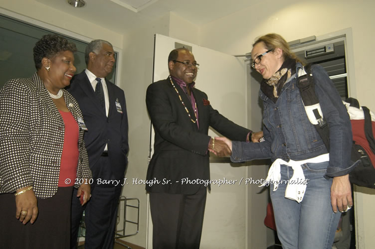 US Airways Inaugurtes New Service from Phoenix Sky Harbor International Airport to Sangster International Airport, Friday, December 18, 2009, Sangster International Airport, Montego Bay, St. James, Jamaica W.I. - Photographs by Net2Market.com - Barry J. Hough Sr, Photographer/Photojournalist - The Negril Travel Guide - Negril's and Jamaica's Number One Concert Photography Web Site with over 40,000 Jamaican Concert photographs Published -  Negril Travel Guide, Negril Jamaica WI - http://www.negriltravelguide.com - info@negriltravelguide.com...!