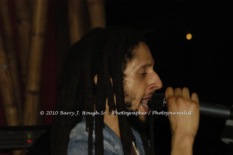 Julian Marley - Grammy Nominee & Son of the Legend Bob Marley - Live in Concert - Also featuring Ras Noble, Power Drill, Iron Head, & Robin Banks - Backing Band Roots Warrior, plus DJ Gemini @ One Love Reggae Concerts Series 09/10 @ Negril Escape Resort & Spa, February 2, 2010, One Love Drive, West End, Negril, Westmoreland, Jamaica W.I. - Photographs by Net2Market.com - Barry J. Hough Sr, Photographer/Photojournalist - The Negril Travel Guide - Negril's and Jamaica's Number One Concert Photography Web Site with over 40,000 Jamaican Concert photographs Published -  Negril Travel Guide, Negril Jamaica WI - http://www.negriltravelguide.com - info@negriltravelguide.com...!