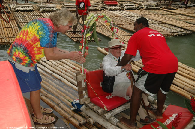 Rafting on the Martha Brae - Virgin Atlantic Inaugural Flight To Montego Bay, Jamaica Photos - Sir Richard Bronson, President & Family, and 450 Passengers - Rafting on the Martha Brae - Tuesday, July 4, 2006 - Negril Travel Guide, Negril Jamaica WI - http://www.negriltravelguide.com - info@negriltravelguide.com...!